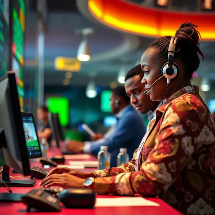 Customer support representative assisting with online betting platform inquiries