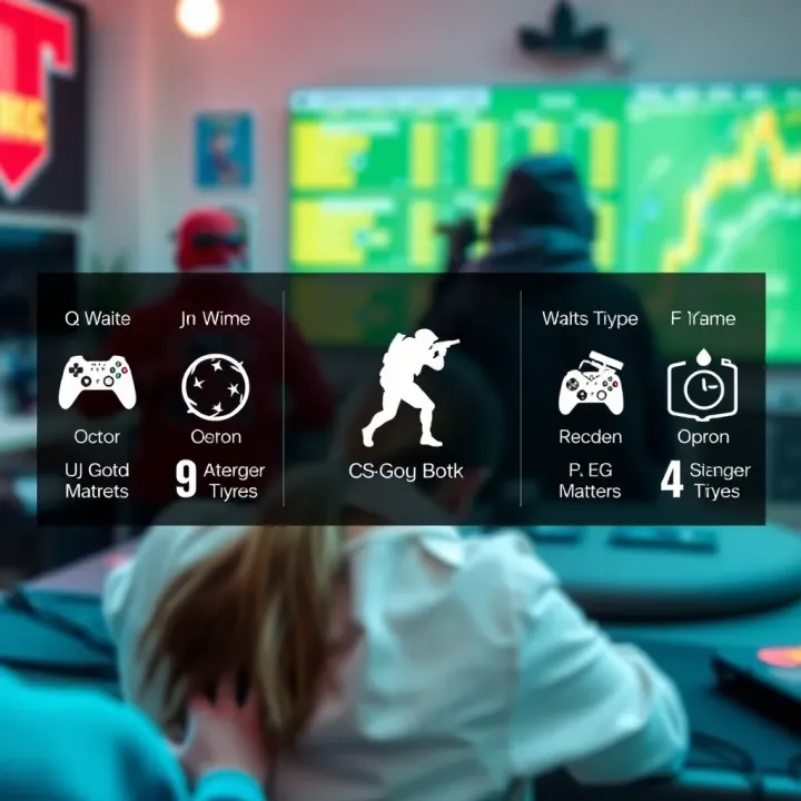 Illustration of common CS GO betting markets with icons representing different wager types