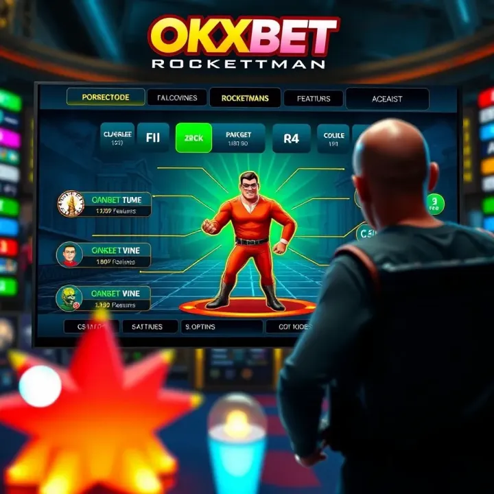 Illustration showing the gameplay interface of OkXBet Rocketman highlighting key features and controls
