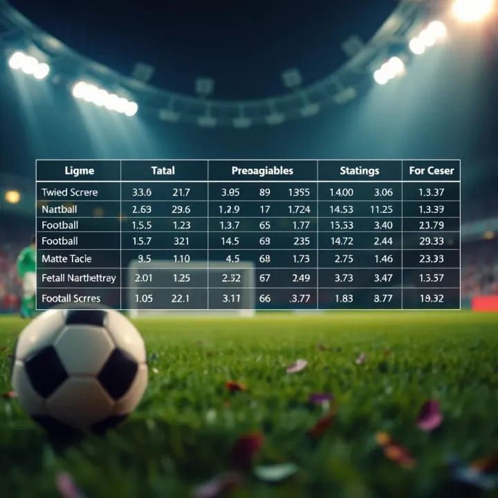 Graphic showing a comparison of different football match statistics used for predicting correct scores