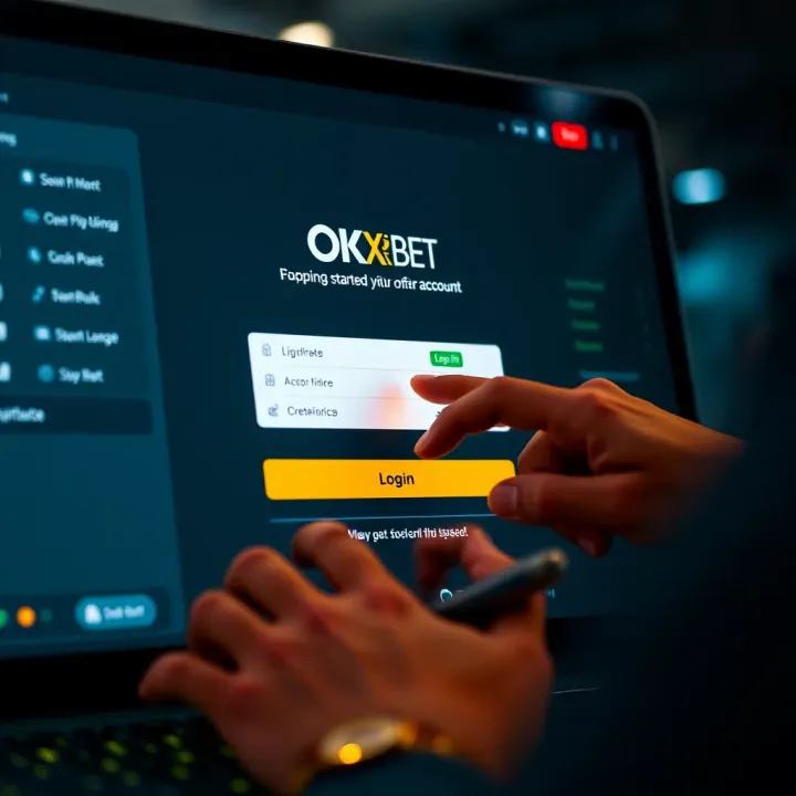 User entering login credentials on OKXBet platform with secure interface