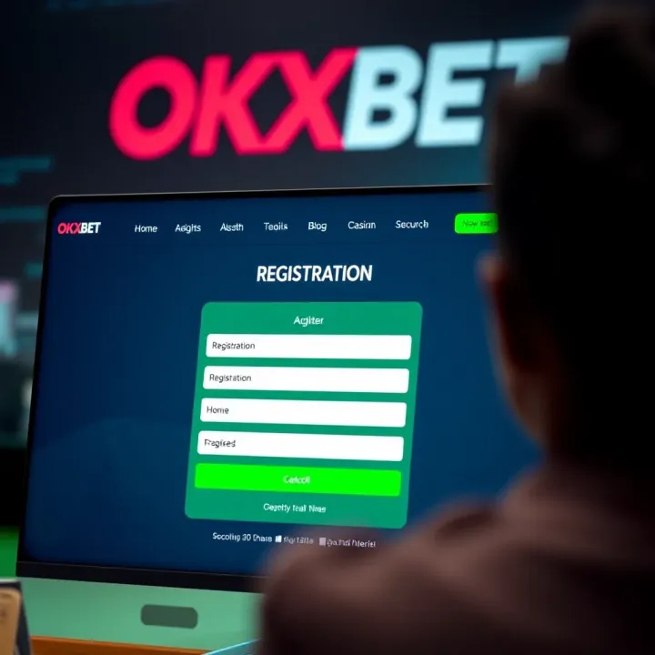 User interface showing registration form on OkxBet betting platform