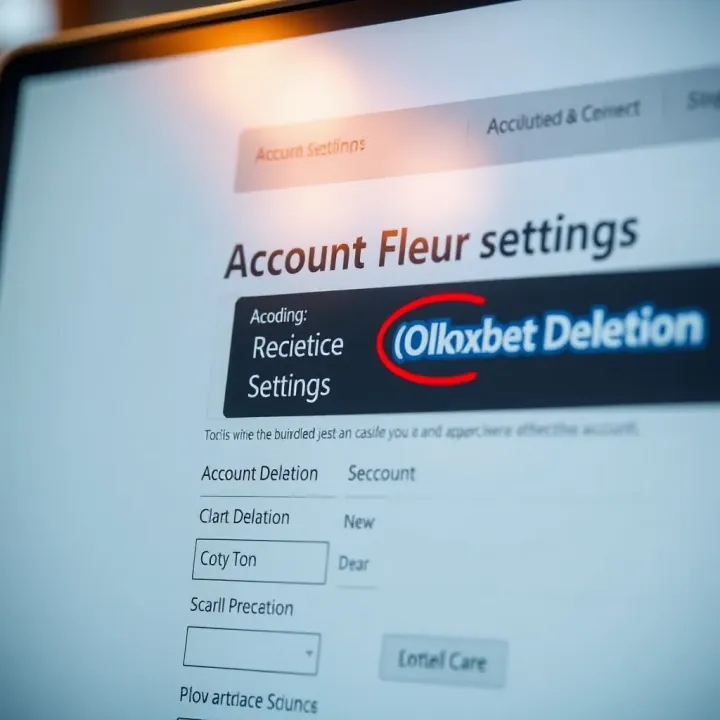 Account Settings Overview for Okxbet Deletion User interface showing account settings with a focus on account deletion options