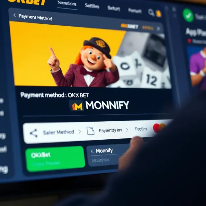 User interface of OKXBet showing Monnify as a selected payment method