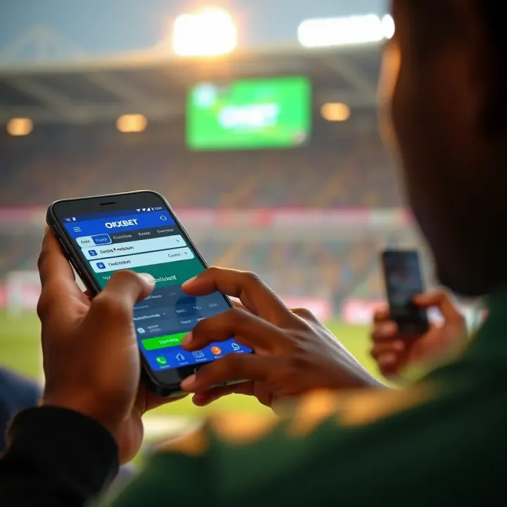 User navigating the OKXBET registration page on a smartphone in Nigeria