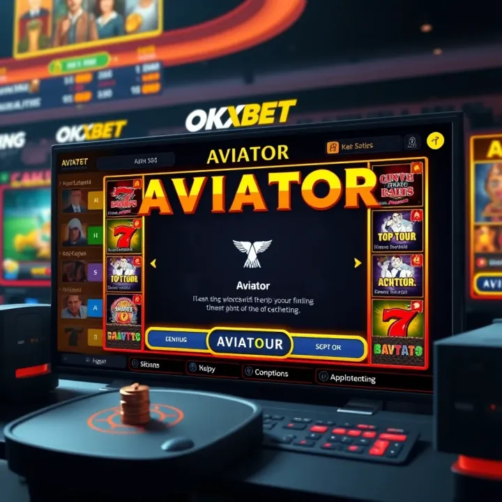 Illustration of a digital betting platform interface showing Aviator game layout and options