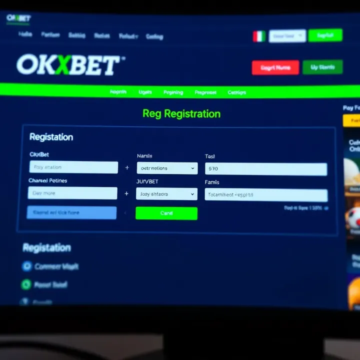 Screenshot of OKXBET online betting registration page showing form fields for user information input