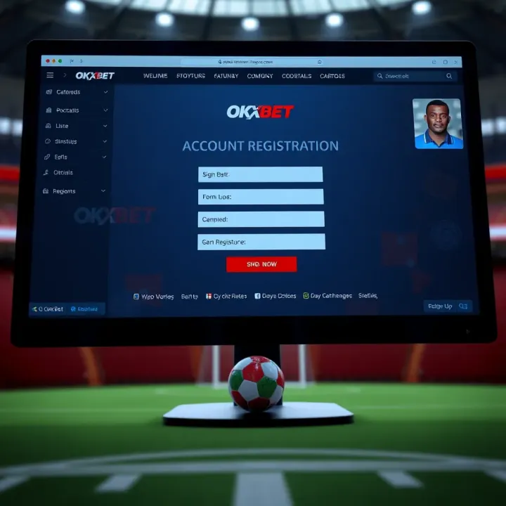 User interface displaying account registration form on OkXBet platform