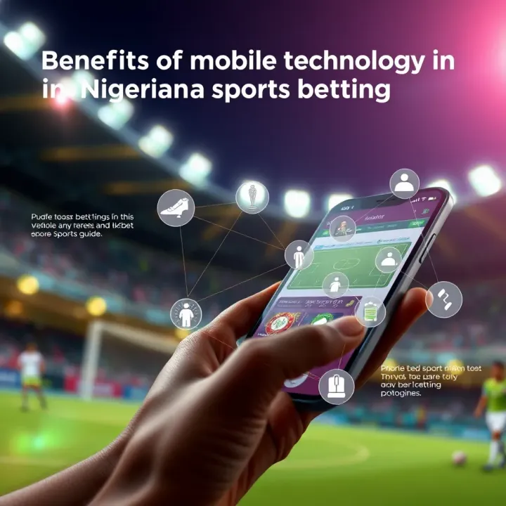 Graphic illustrating the advantages of using mobile technology for sports betting in Nigeria
