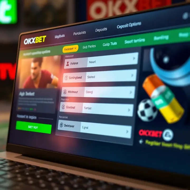 Account Setup and Deposit Options on OkXBet User interface showing account registration and deposit options on OkXBet platform