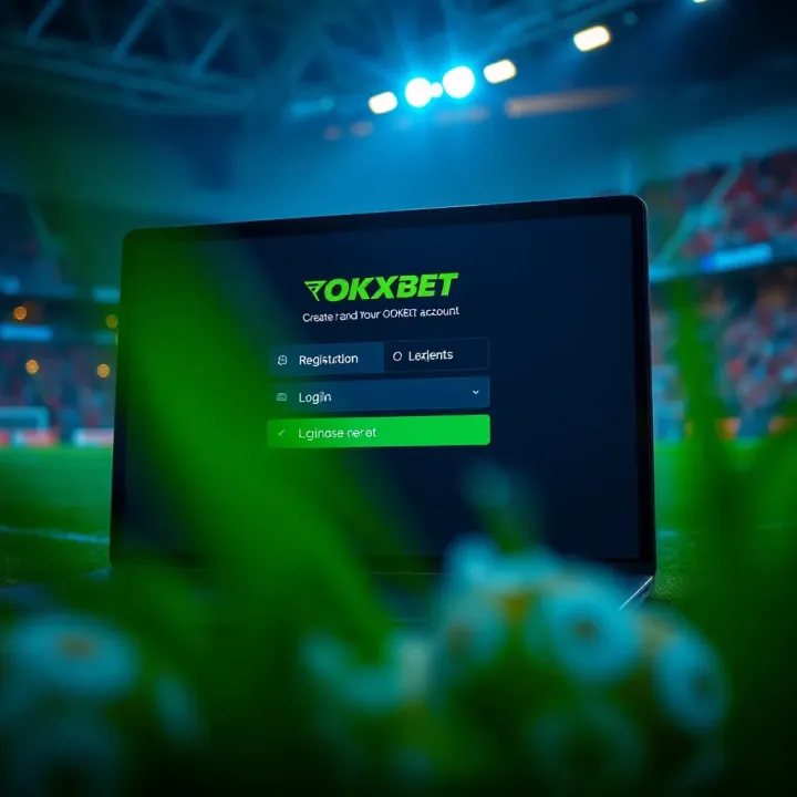 User interface showing registration and login options on OKXBet platform