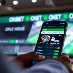 OKXBet Application Home Interface Mobile device displaying the OKXBet app home screen with betting options