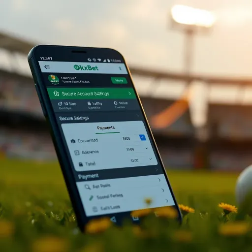Secure Account and Payment Settings in OkxBet Android App User interface of OkxBet app highlighting secure account settings and payment options