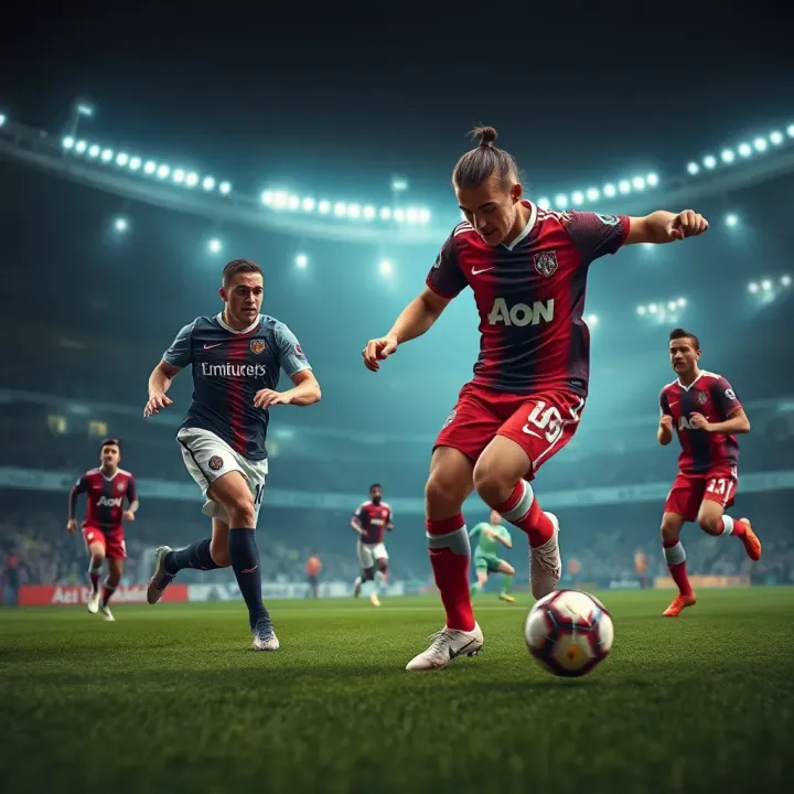 Dynamic football match scene highlighting top English Premier League teams in action