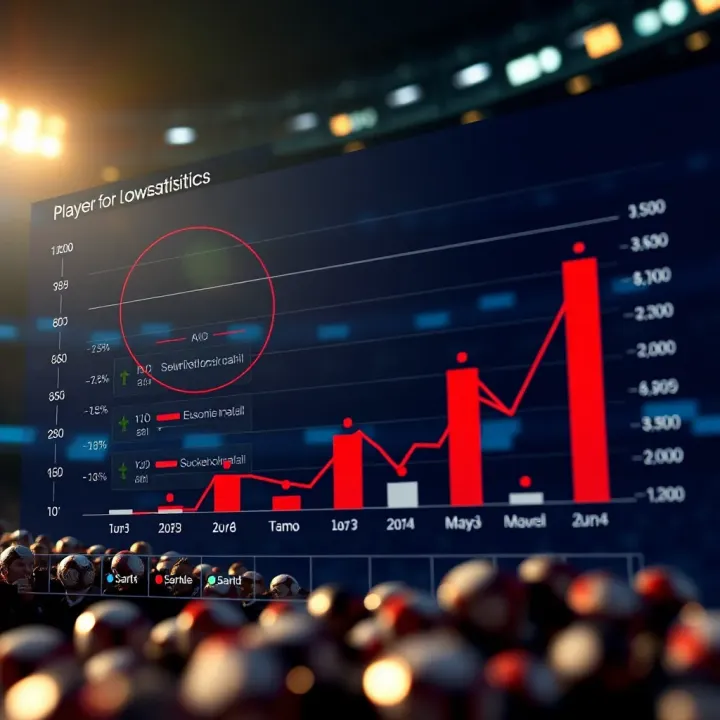 Graph illustrating recent team performance trends and player statistics for football betting