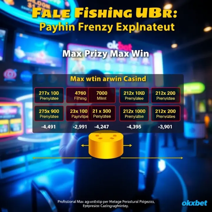 Diagram illustrating the payout structure and max win opportunities in Fishin Frenzy on Okxbet platform