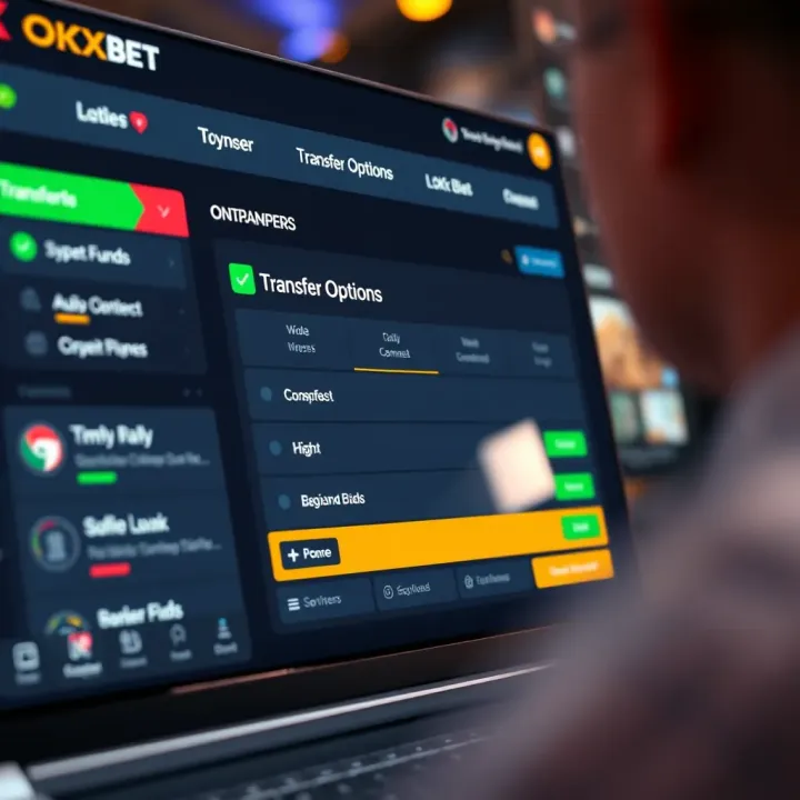 User interface showing transfer options within the OKXBet platform