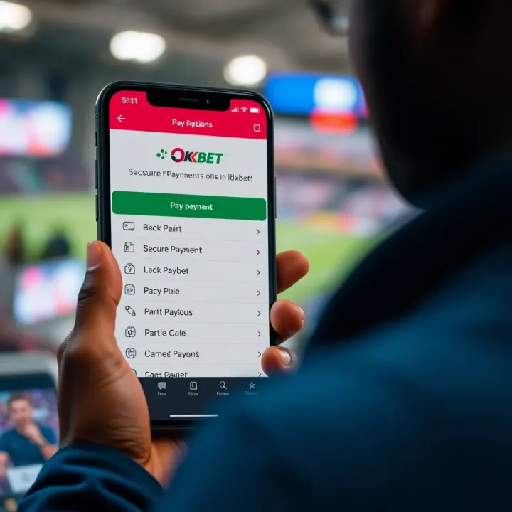 Secure Payment Methods for Okxbet Users in Ibadan A mobile phone displaying secure payment options for online betting tailored to Ibadan users