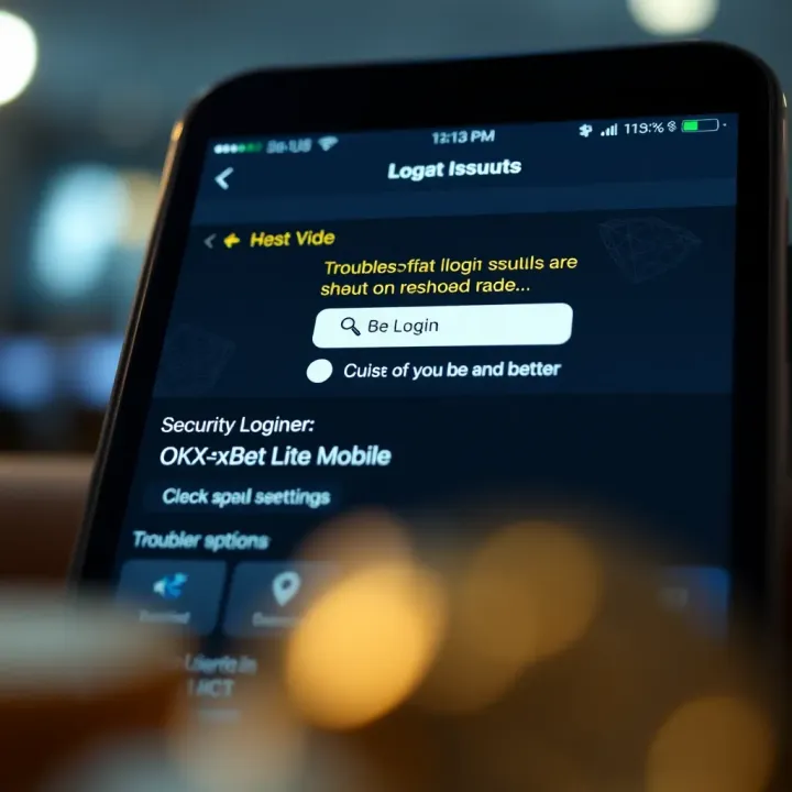 Resolving Login Issues and Enhancing Security on OKXBet Lite Mobile Mobile screen showing troubleshooting options and security settings for OKXBet Lite app