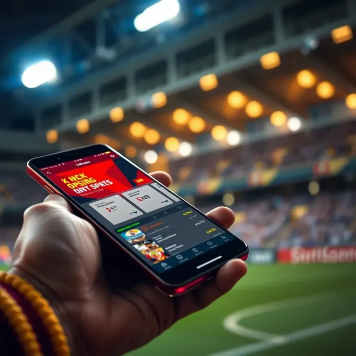 Mobile phone displaying Okxbet app with live sports betting options