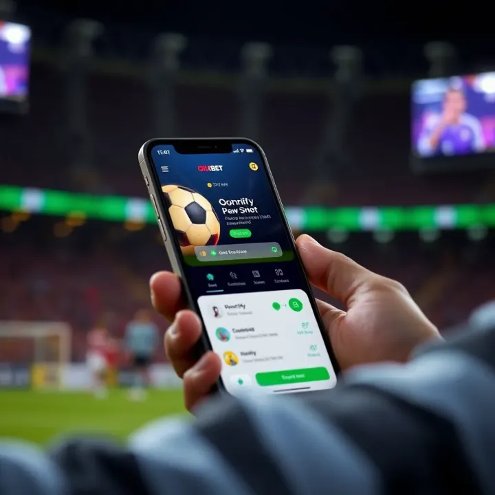 Mobile phone displaying the OKXBet app with Monnify payment interface
