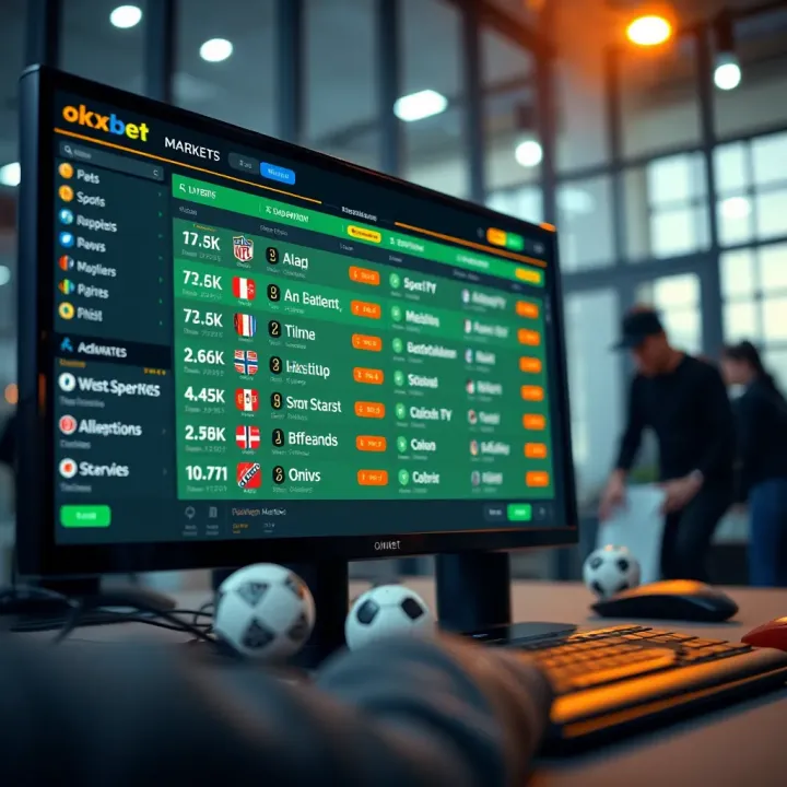 Interface displaying various sports betting markets on Okxbet NG platform