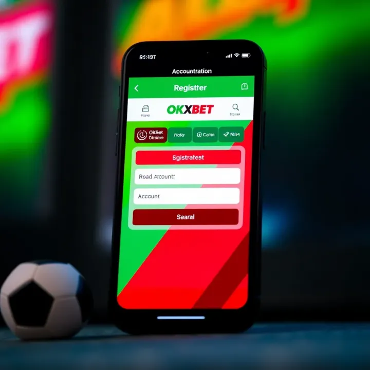 User interface displaying account registration screen on the OKXBet app