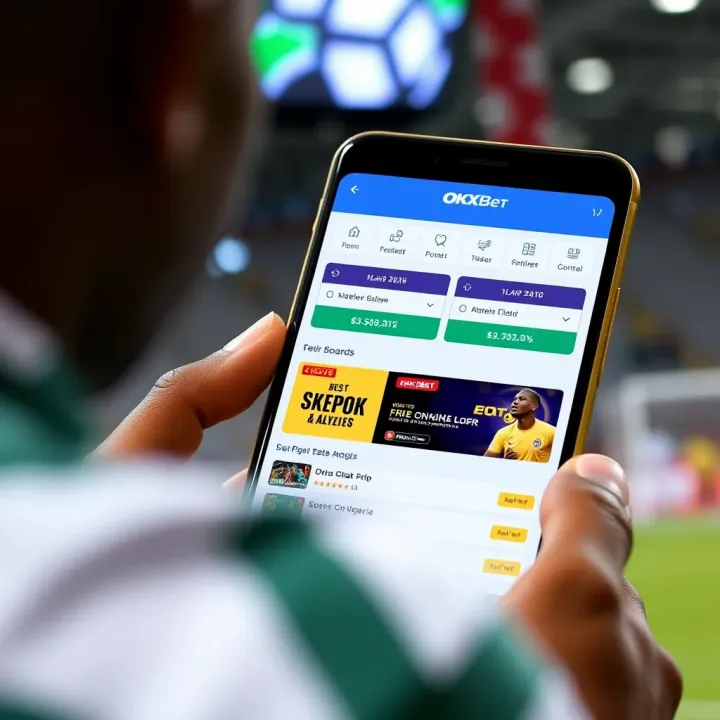 Dashboard of the OKXBet app with sports betting options and promotional offers