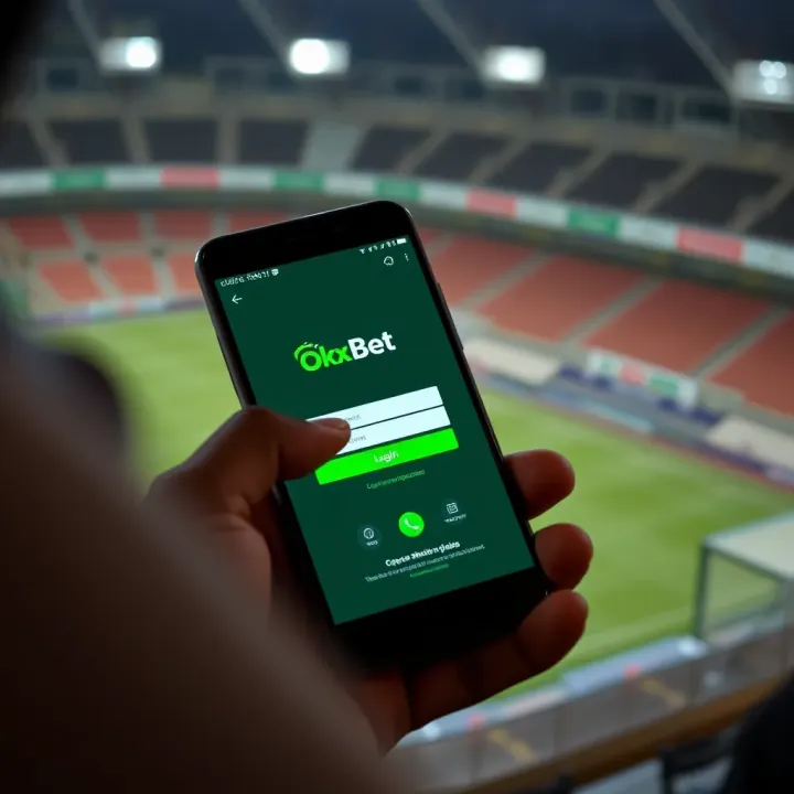 User accessing OKXBet Nigeria login page on a smartphone