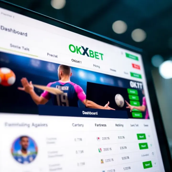 Dashboard interface showing betting options on OKXBet mobile app
