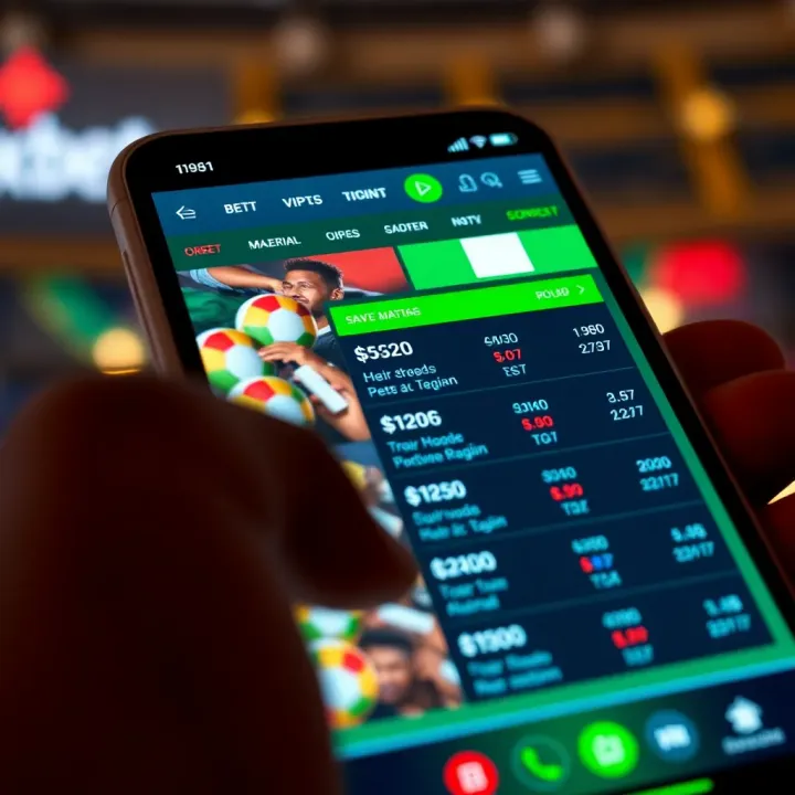 Bright digital display of sports betting odds on a mobile device showcasing Nigerian currency