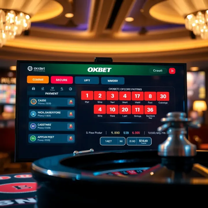 Secure online casino platform interface displaying payment options and safety features
