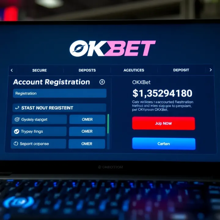 Illustration of secure account registration and deposit options on OKXBet platform