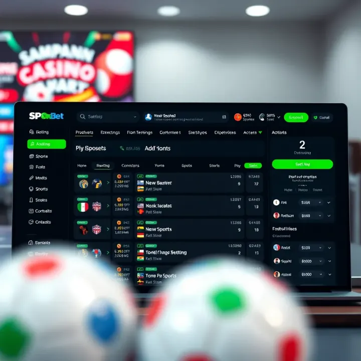 SPO OkxBet Platform Dashboard with Betting Options Dashboard of SPO OkxBet displaying sports betting options and account details