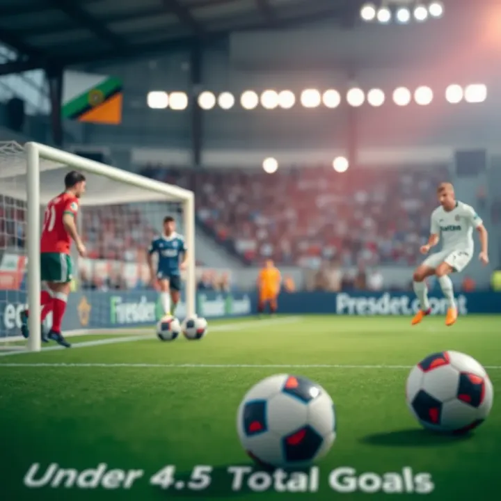 Graph showing the concept of under four and a half total goals in a football match