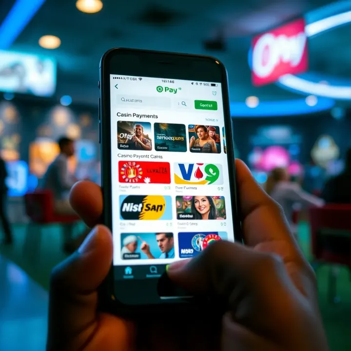 Mobile phone displaying OPay app with casino payment options in Nigeria