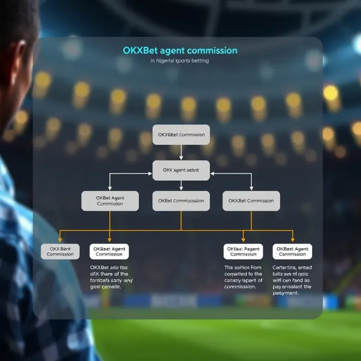 OKXBet Agent Commission Structure in Nigerian Sports Betting Diagram illustrating the structure of OKXBet agent commission and payment flow in Nigerian sports betting