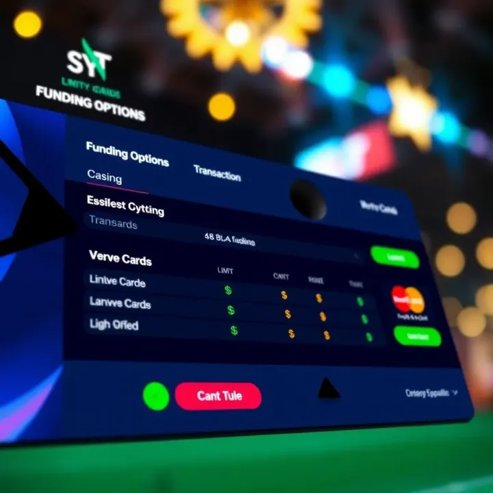 Illustration of digital interface showing funding options and limits on Okxbet account
