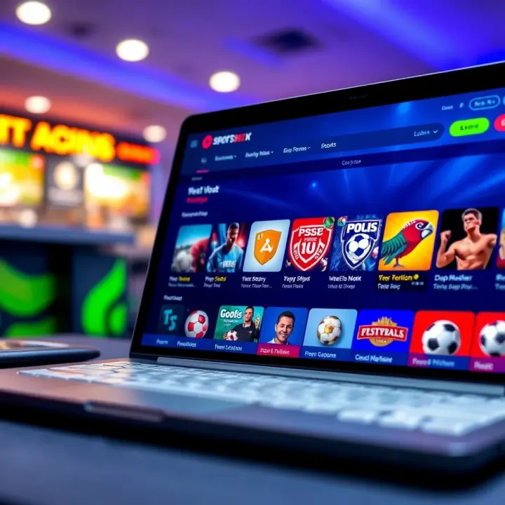 A vibrant digital interface displaying popular betting platforms in Nigeria with sports icons