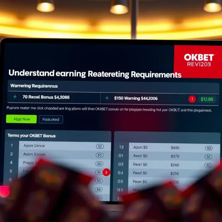 Display of wagering requirements and terms for bonus eligibility on OKXBET